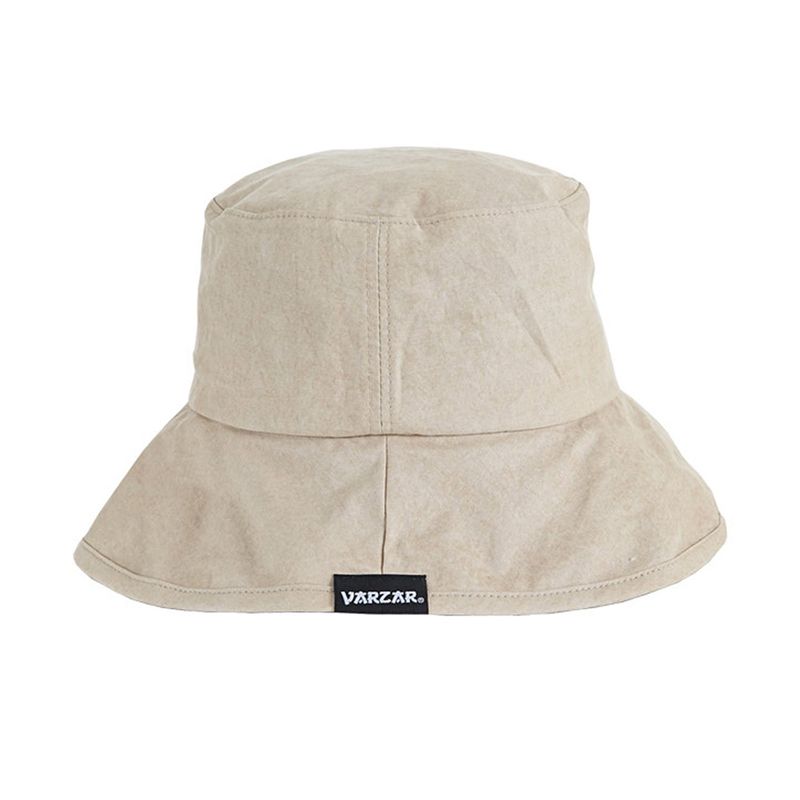wide brim washing bucket hat beige