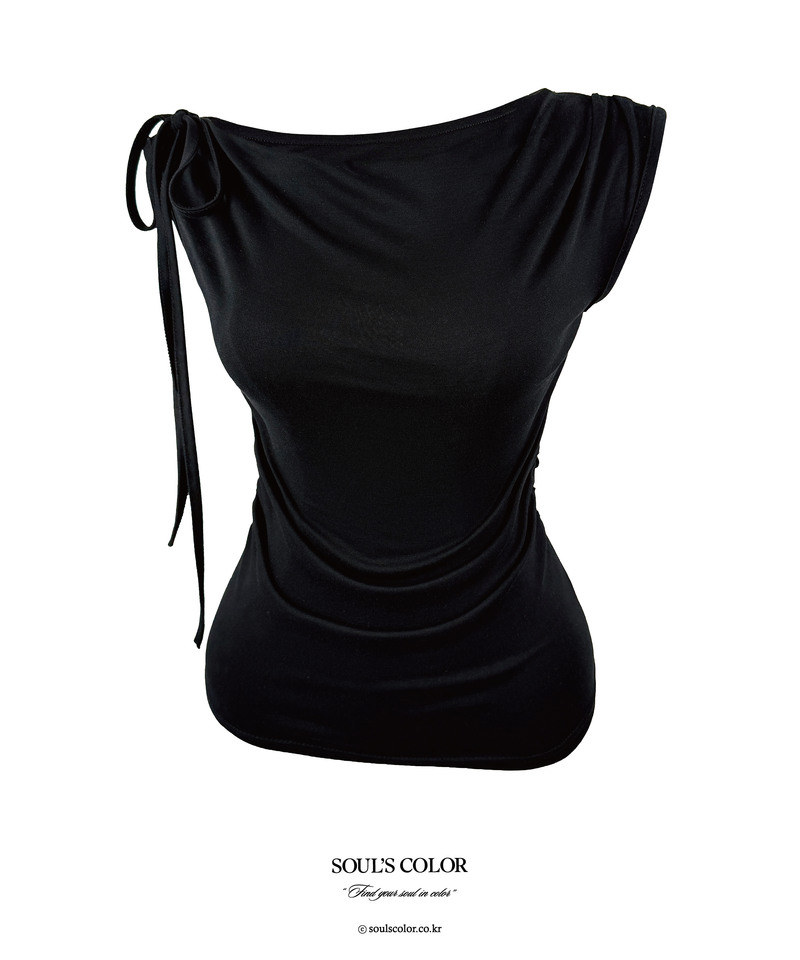Sia Drape Ribbon Strap Sleeveless