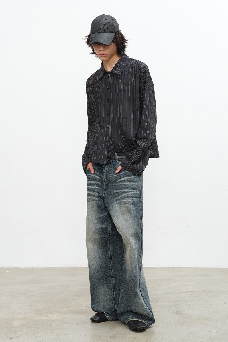 Washed Straight Leg Jeans