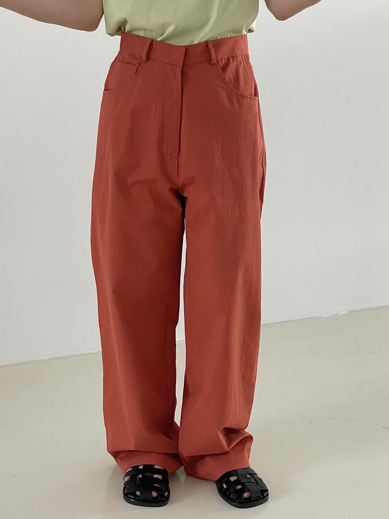 Vivid color cotton pants