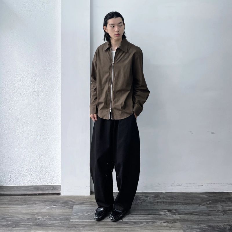 Mist Brown Zip Shirt Jacket