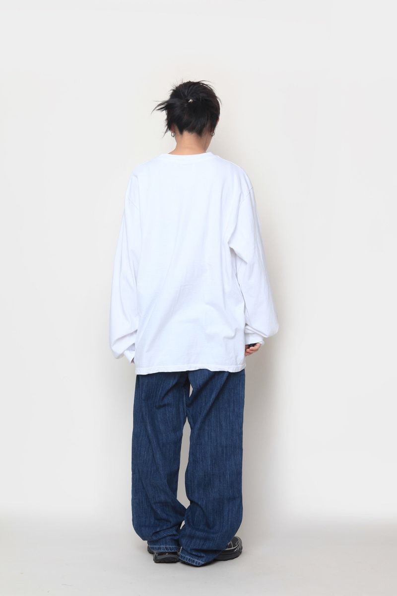 stitch work denim pants