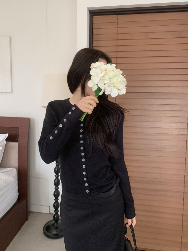 Annie Slim Button Long Sleeve Cardigan