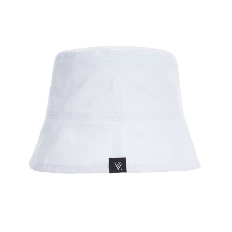 Label drop over fit bucket hat WHITE
