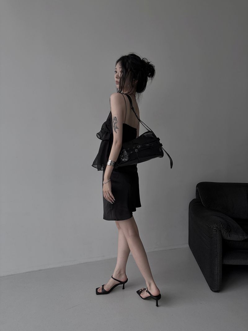 satin slip midi skirt (2color)