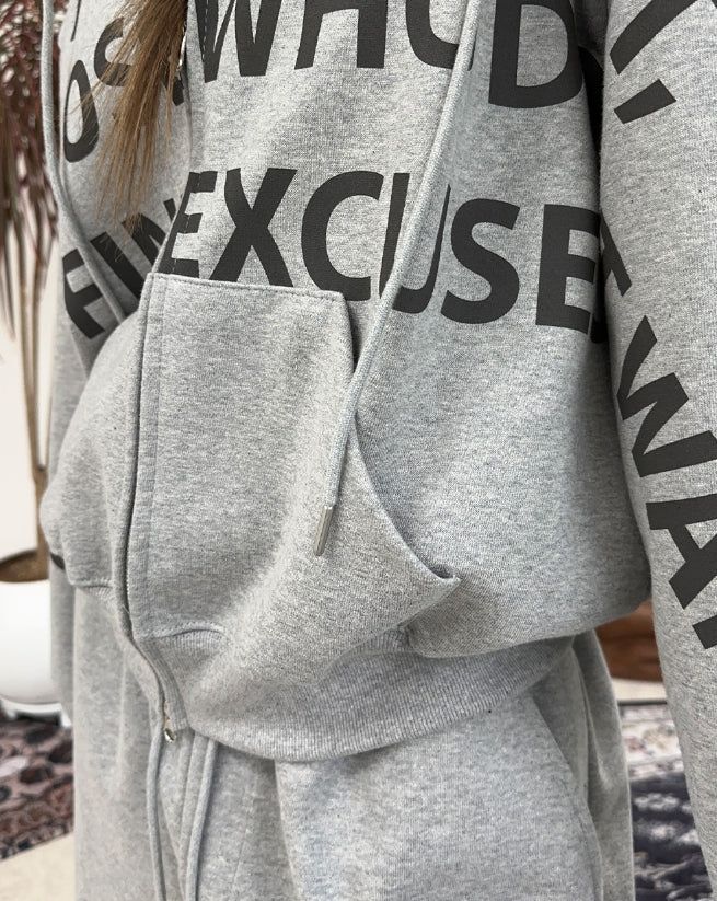 Freno Lettering Hooded Zip-Up