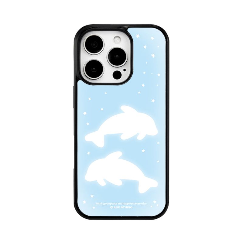 aoe studio（ アオエ スタジオ）の「[MADE] ラッキードルフィンエポキシバンパーケース- スカイ（スマホグッズ/小物）」