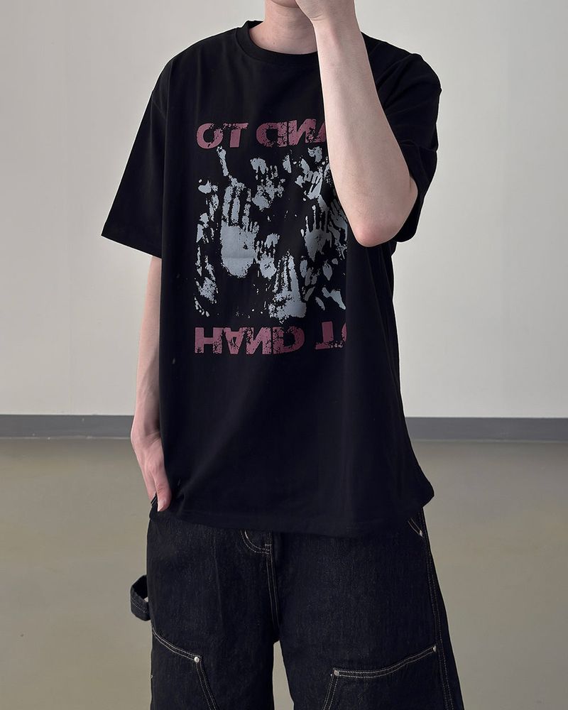 Touch Graphic Oversized Half T-Shirt