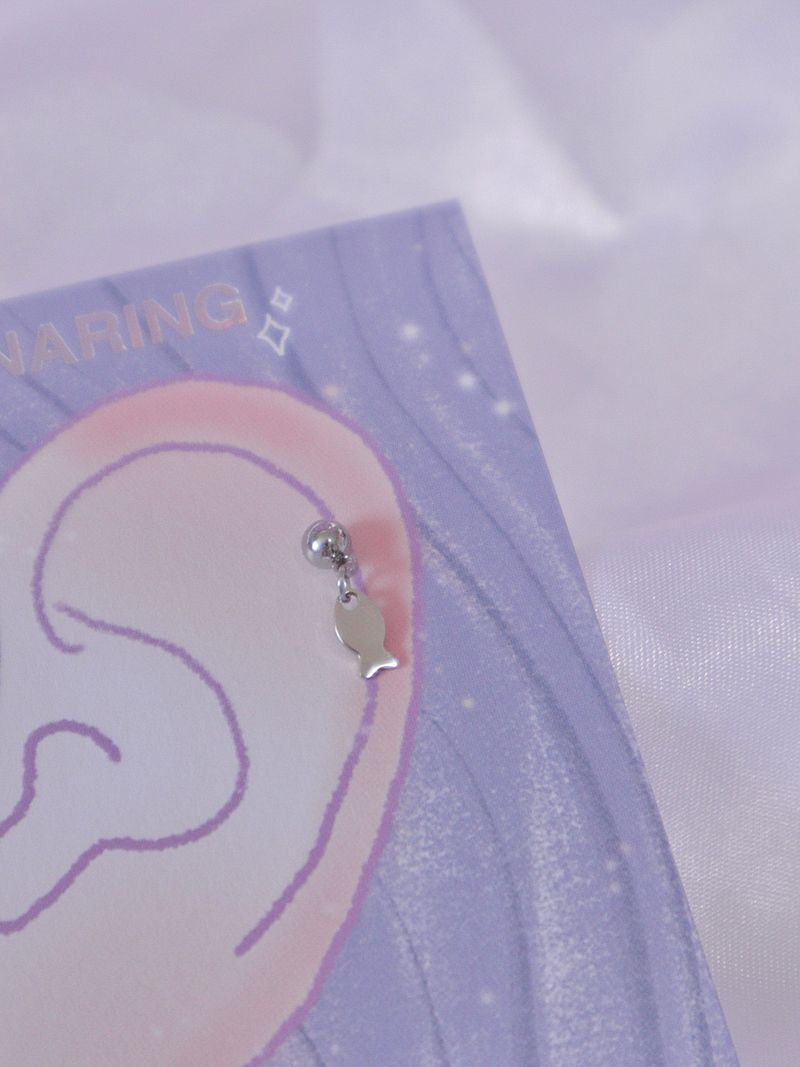 Full surgical steel mini fish piercing
