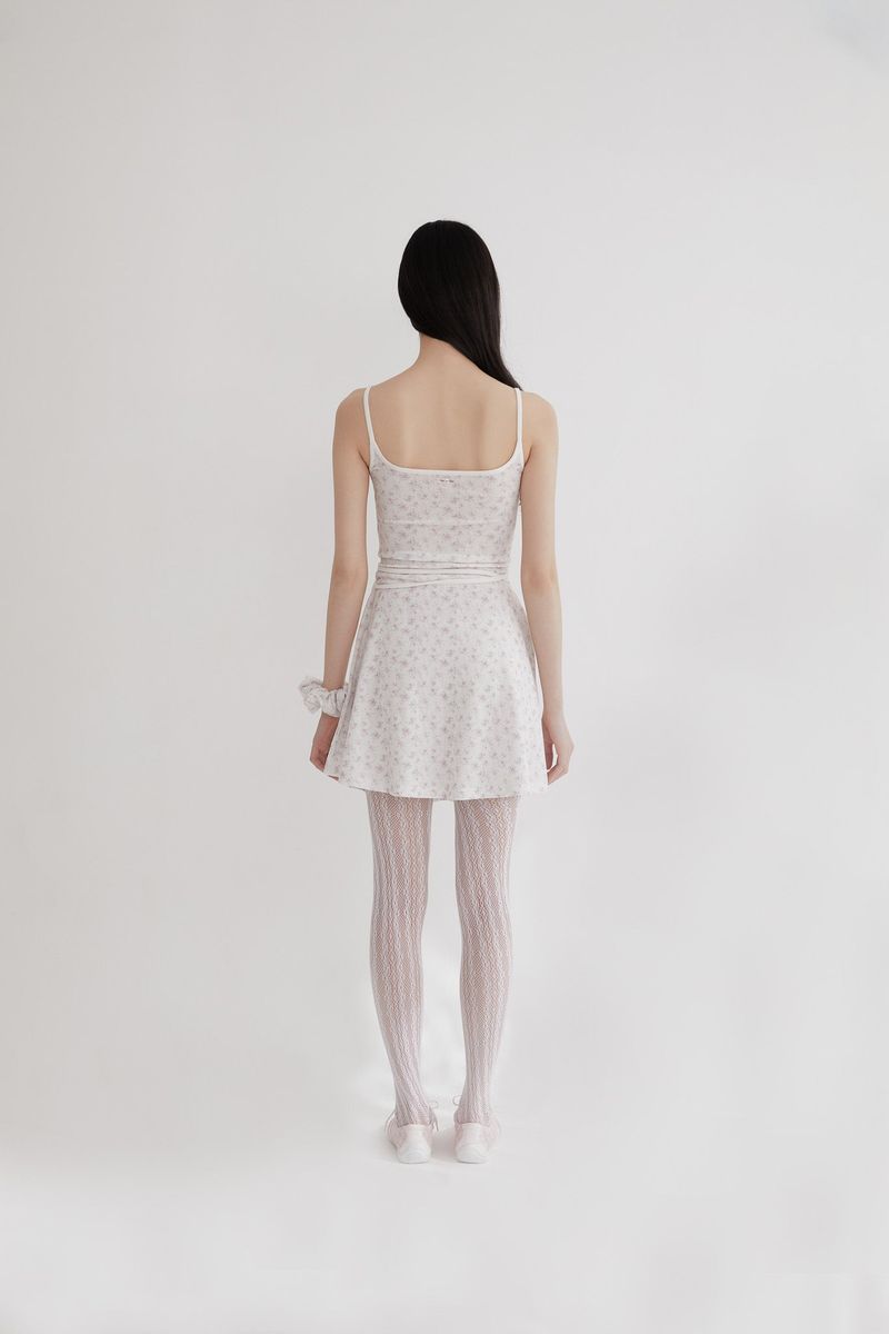 Flower strap mini dress(PINK)