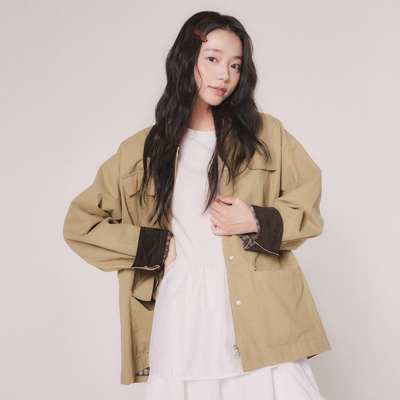 mellotory(メロートリー)の「CORDUROY COMBI WORK JACKET (BEIGE)(Jackets/Outerwear)」