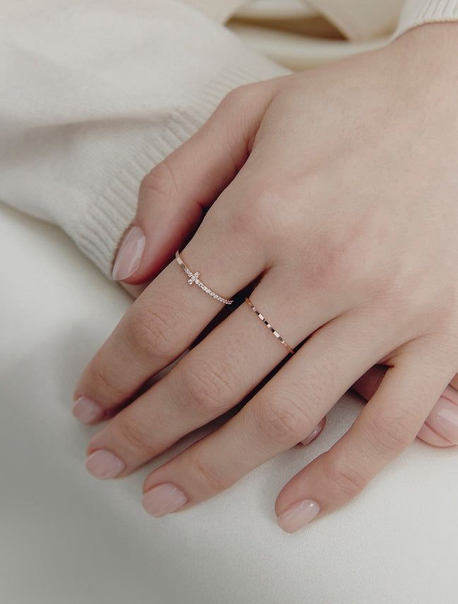 26SS★ Truly Essence 14K Single Cutout Ring