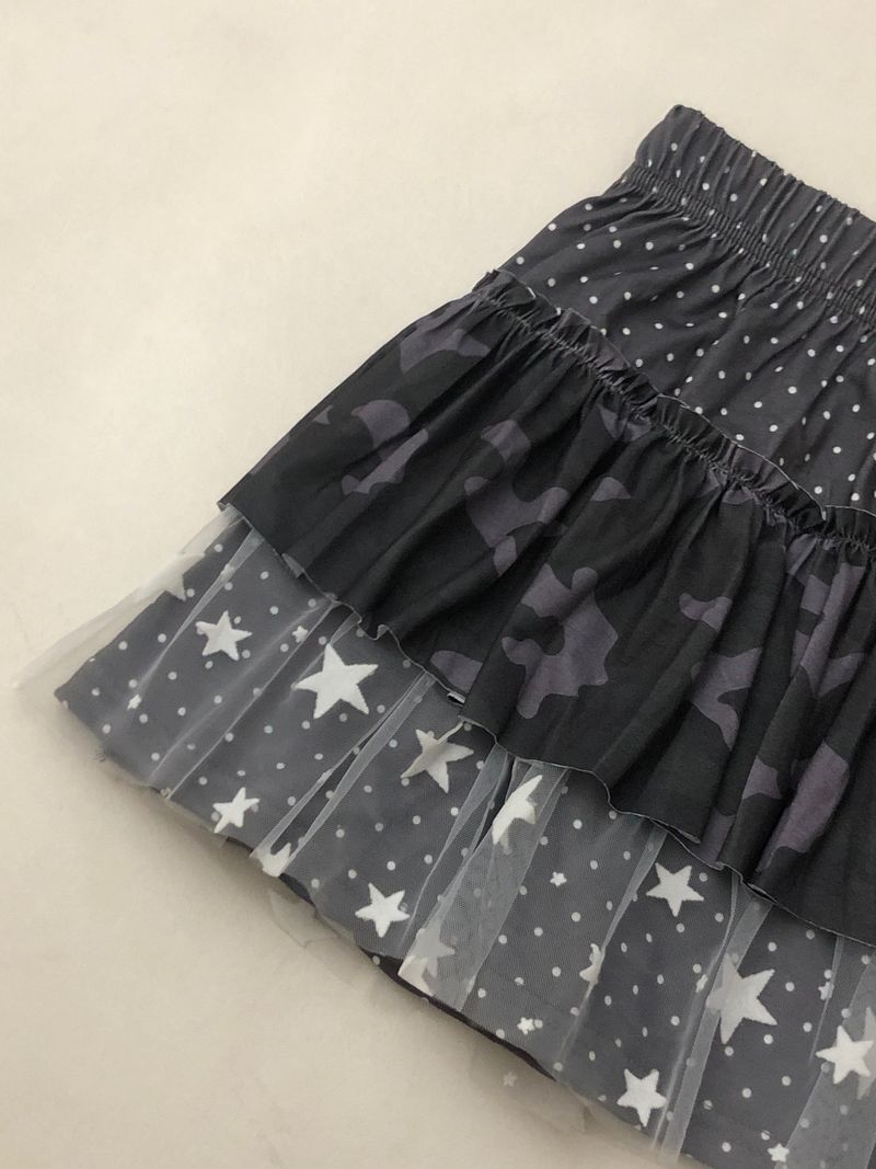Gray Dot Camo Lace Skirt