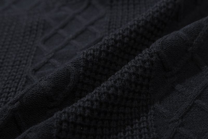 CABLE KNIT LOGO MUFFLER_NAVY