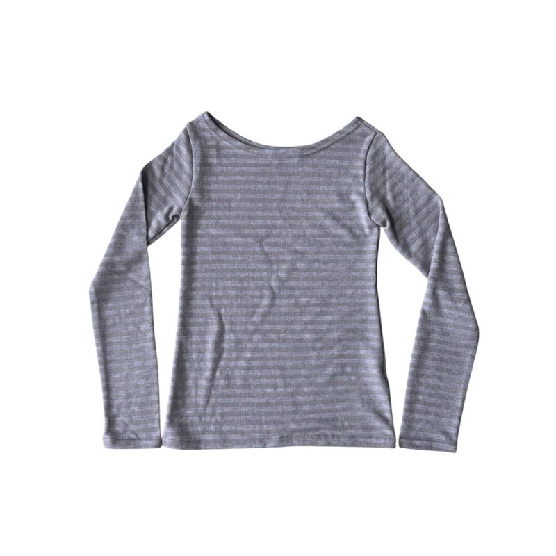 Stripe boat neck T