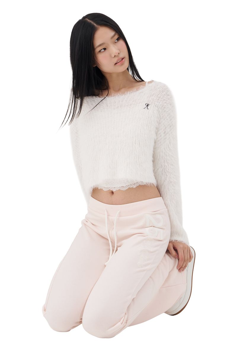 Kleesier（クリーシーア）の「Cloud one-shoulder button knit, White（Tops）」