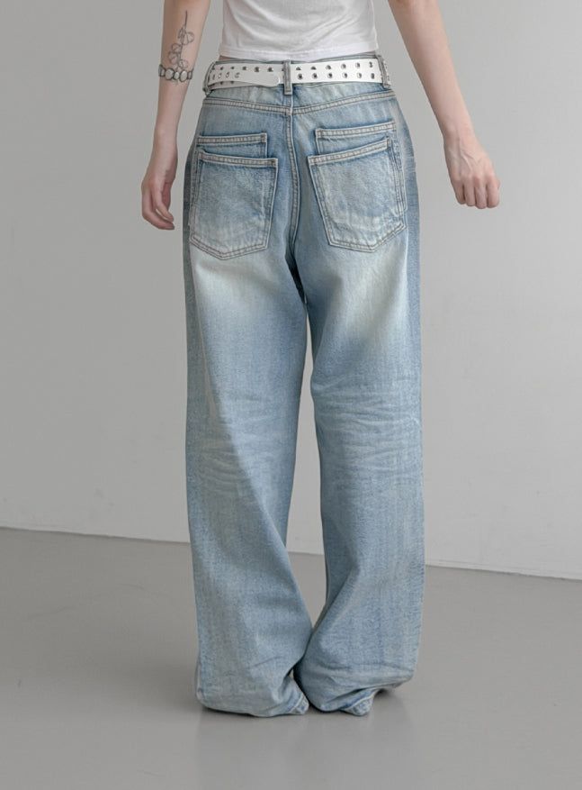 (Unisex) Lumen Double Pocket Washed Denim