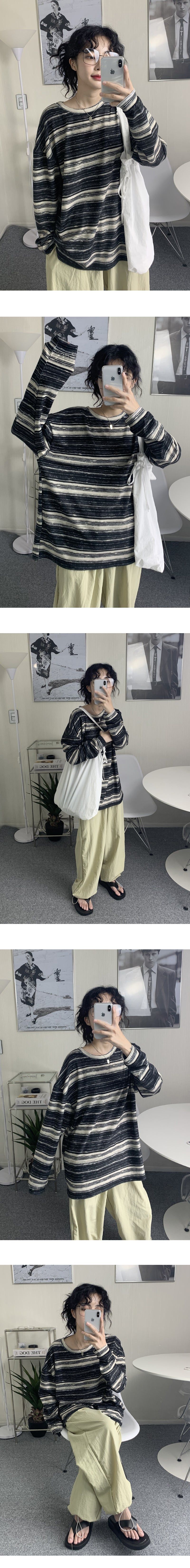 Striped Pattern Loose Fit T