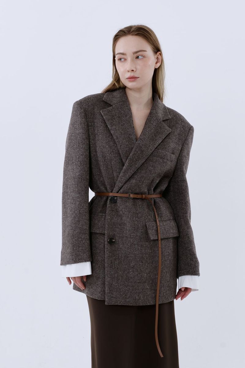 DADDY CONTOUR WOOL JACKET_BROWN