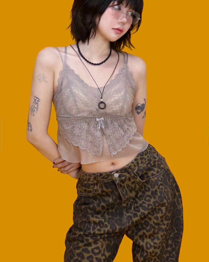 leopard wide pants
