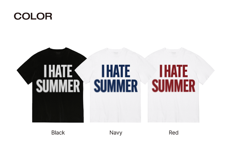 I HATE SUMMER Blur T-shirts BLACK