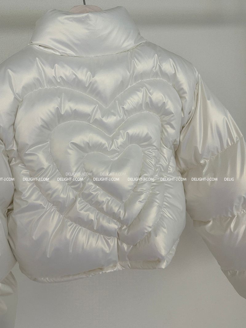 Heart hologram wellon short padded coat