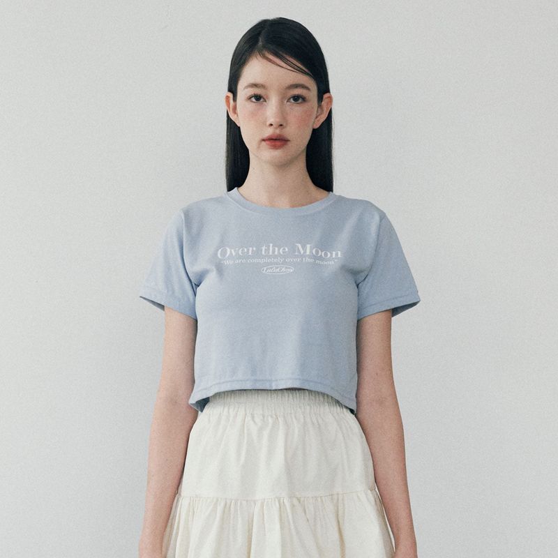 LuluChou（ルルシュ）の「Moon Crop T-shirt - SKY BLUE（Tops）」