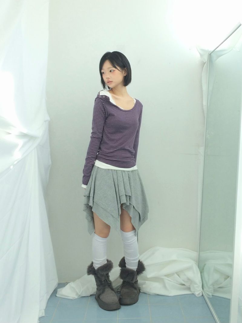 ribbonline wave skirt