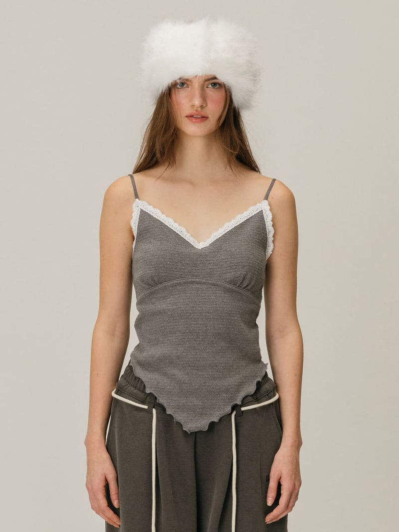 LACE WAVE SLEEVELESS / GREY