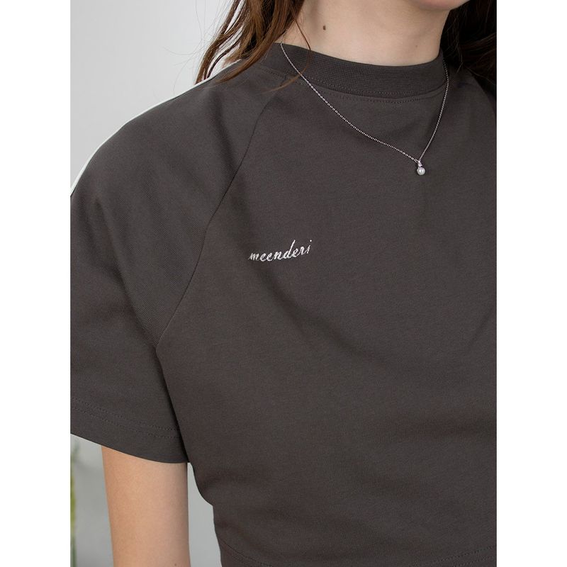 BACK LACE-UP TRACK TOP - CHARCOAL