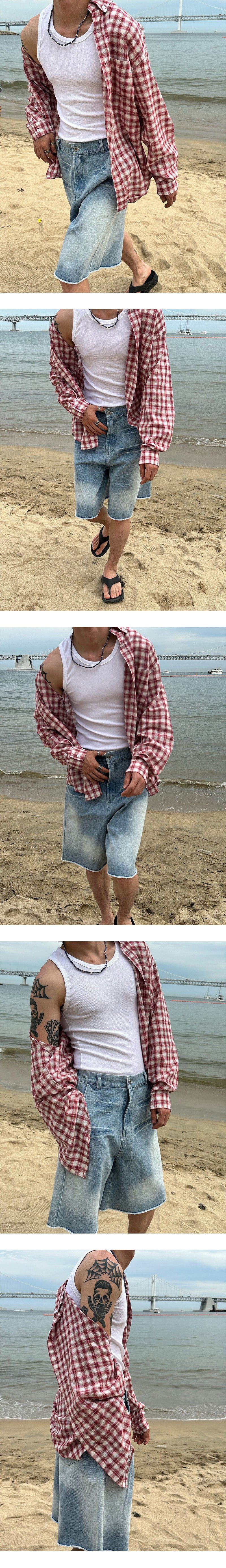 [S/S] Domingo washing bermuda denim pants