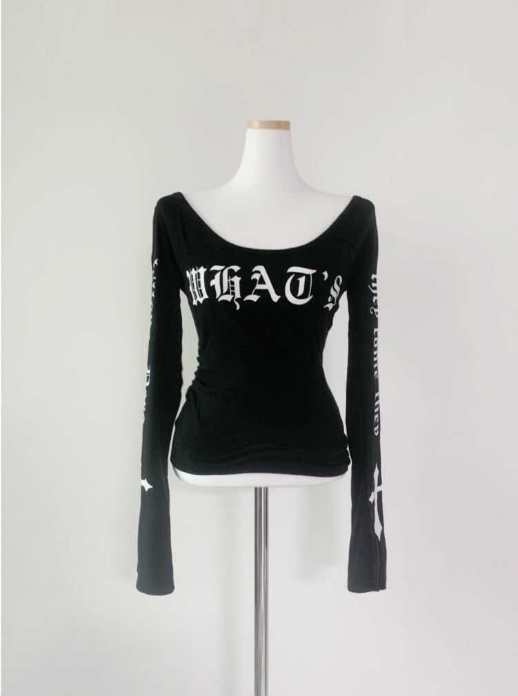 Finchro Lettering Cross Top (black)