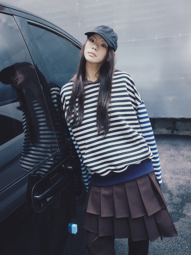 Pleated Wraparound Skirt Brown