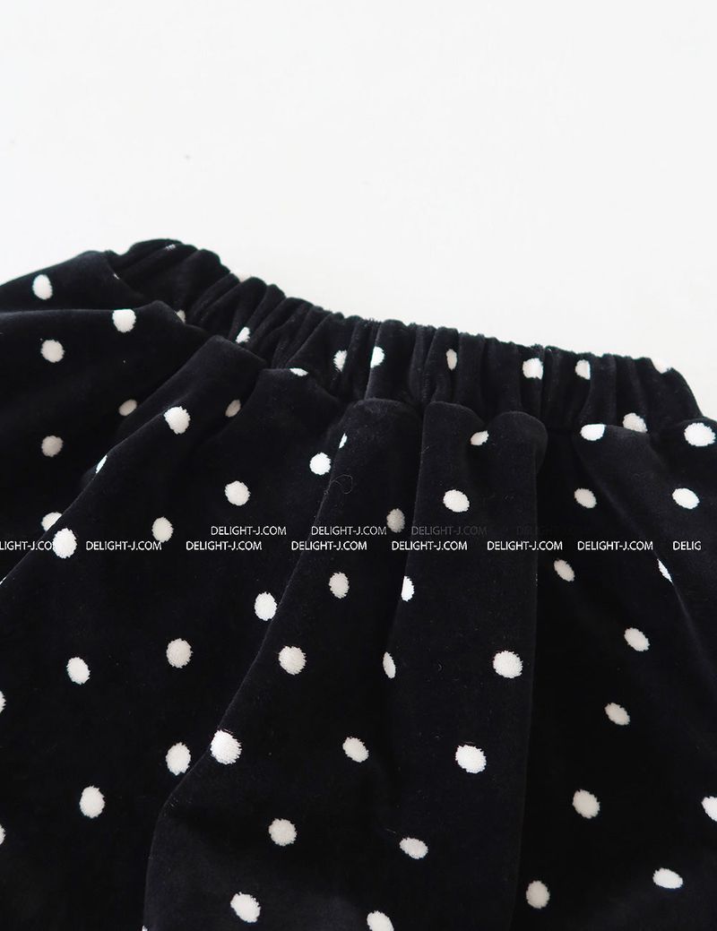 Dot Balloon Pumpkin Velvet Shorts