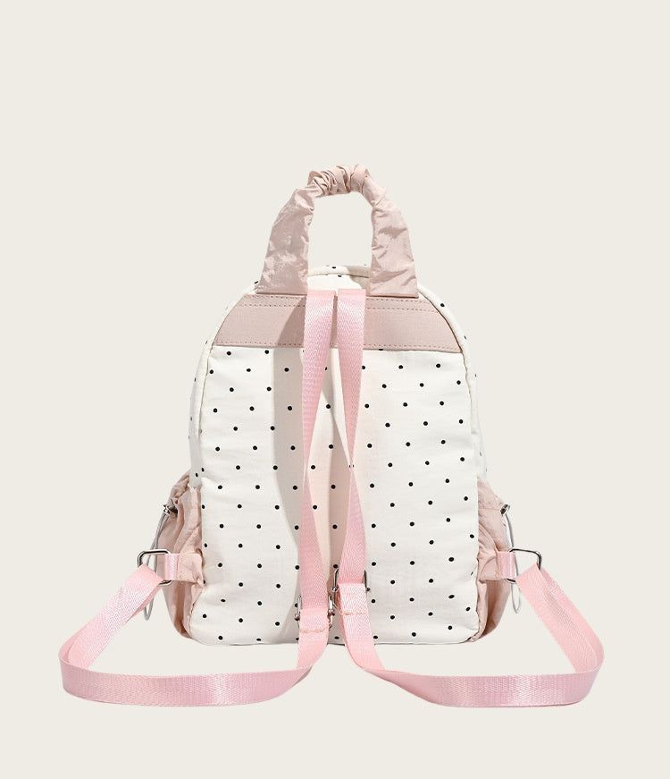Ribbon Polka Dot Canvas Backpack – Cute College & Commuter Bag