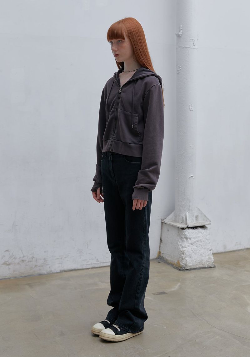 WASHED RIVET DENIM PANTS