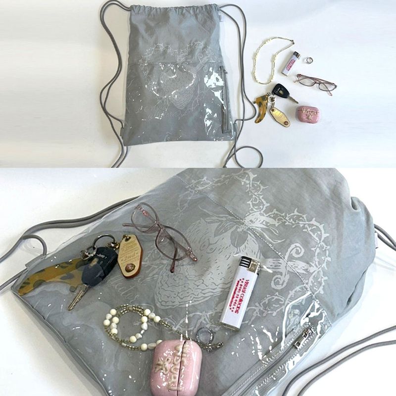 VISUAL COLLECTOR（ビジュアルコレクター）の「PVC pocket artwork gym sack [Pale blue]（Bags）」