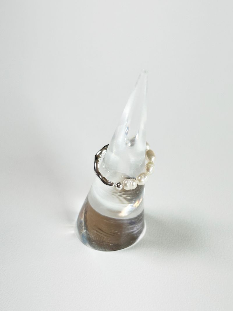 winding half pearl ring