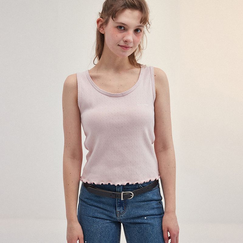 SCALLOP PUNCHING SLEEVELESS_PINK