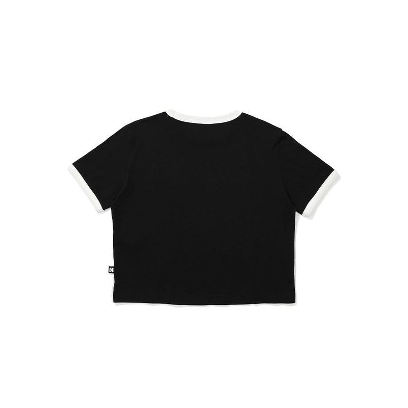 (WOMAN) ESSENTIAL RINGER T-SHIRT【BLACK】