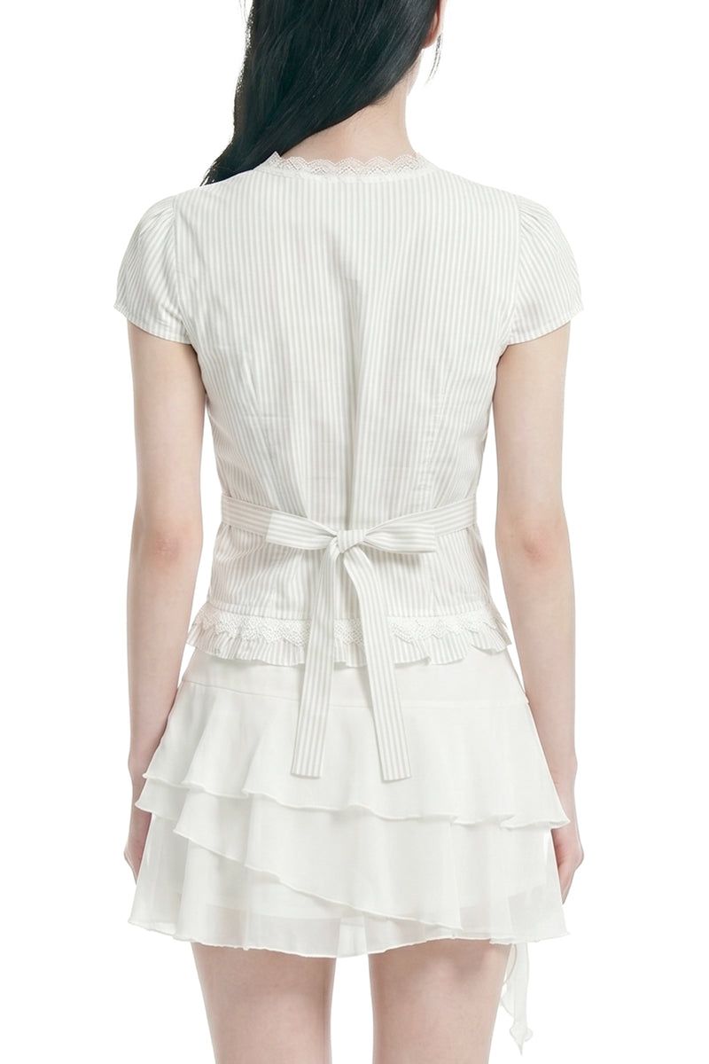 Classy Ribbon Stripe Blouse