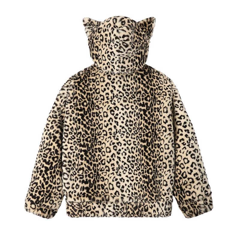 Cat Ear Fur jacket - LEOPARD