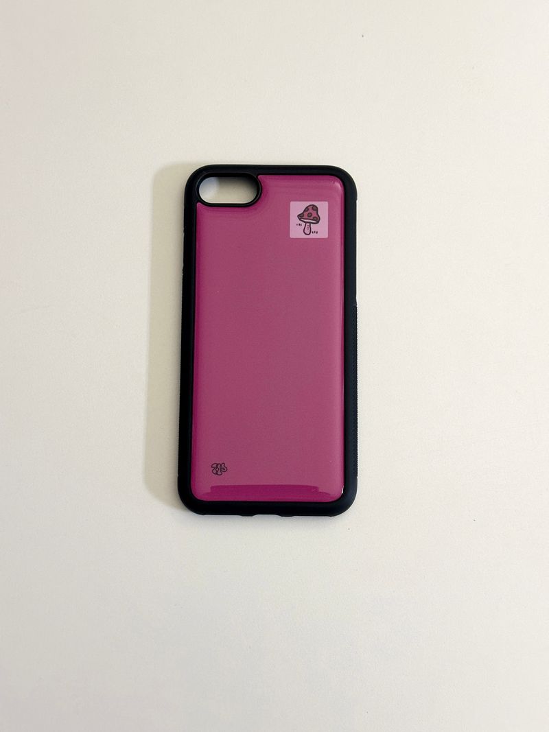  rose-pink square patch epoxy phone case