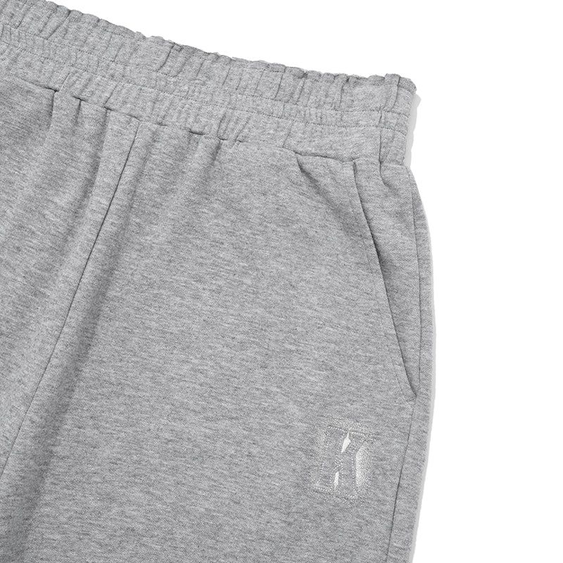 WORDING APPLIQUE PANTS [MELANGE GRAY]