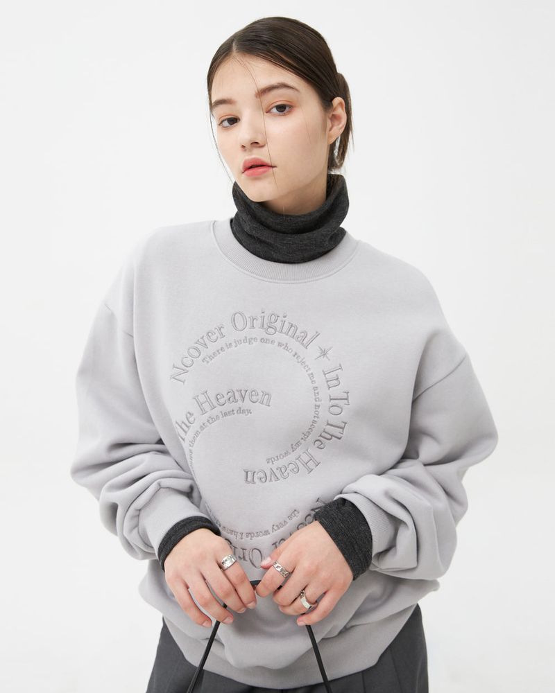 SEMICIRCLE TEXT SWEATSHIRT-GREY