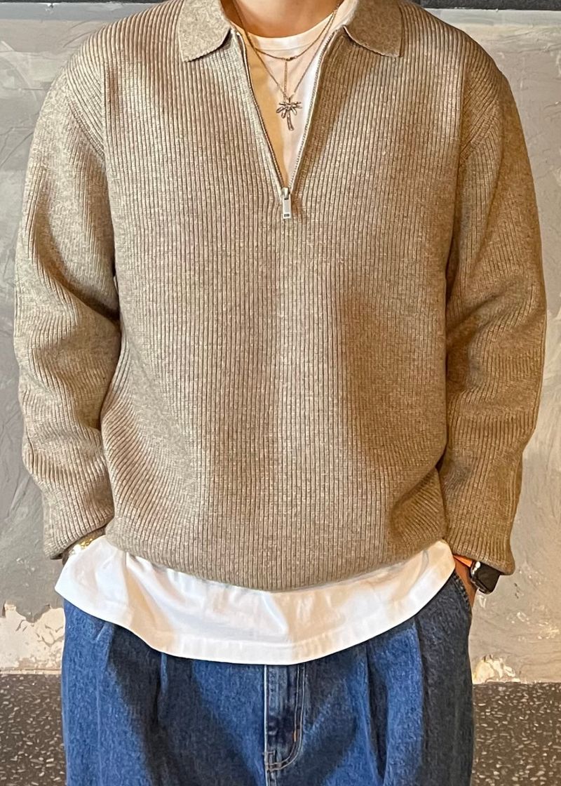 Berghazzi Semi-Zip-up Cara Knit 9COLOR