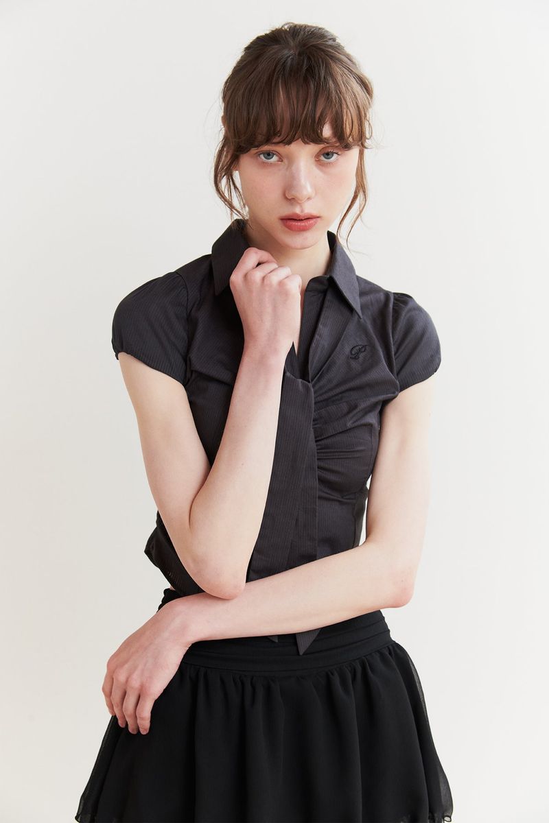 JADE SCARF SHIRT charcoal