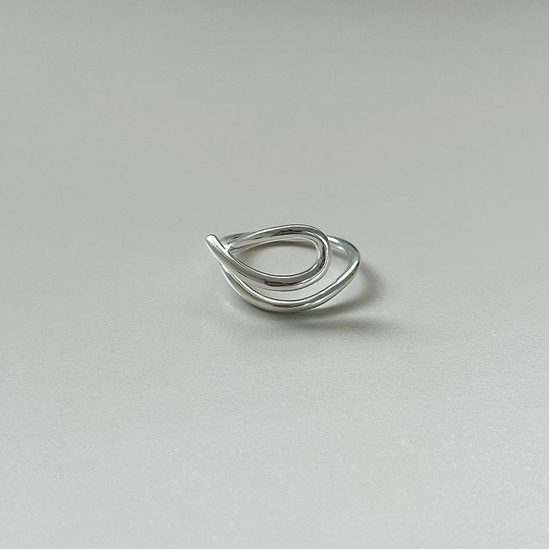 [925silver] Wave frame ring