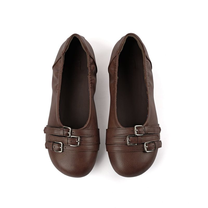 Closet 0040. Three Belted Flat Shoes - 3colors
