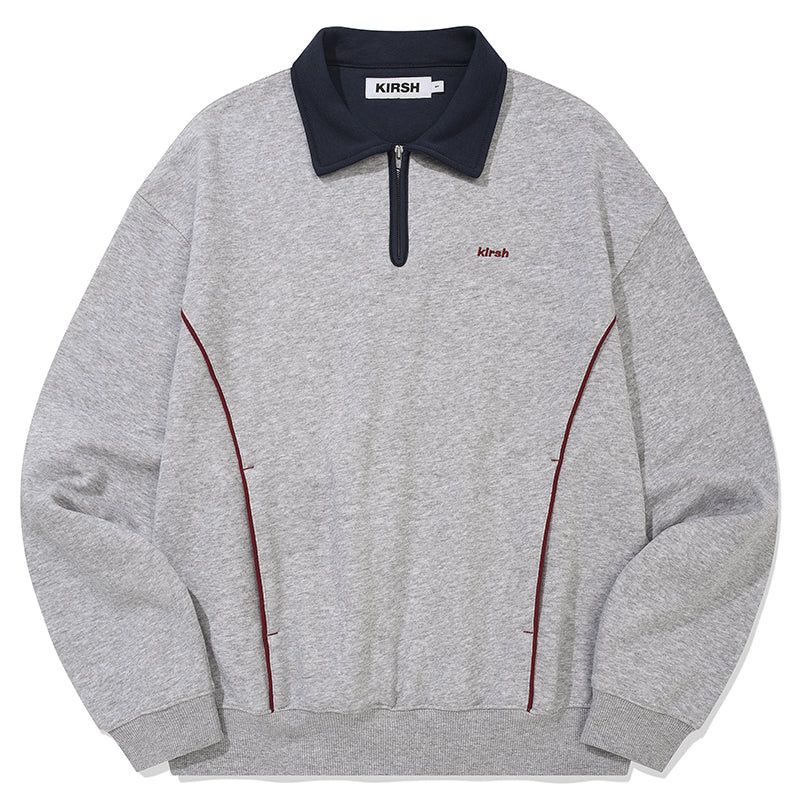 OPEN COLLAR SWEATSHIRT [MELANGE GRAY]